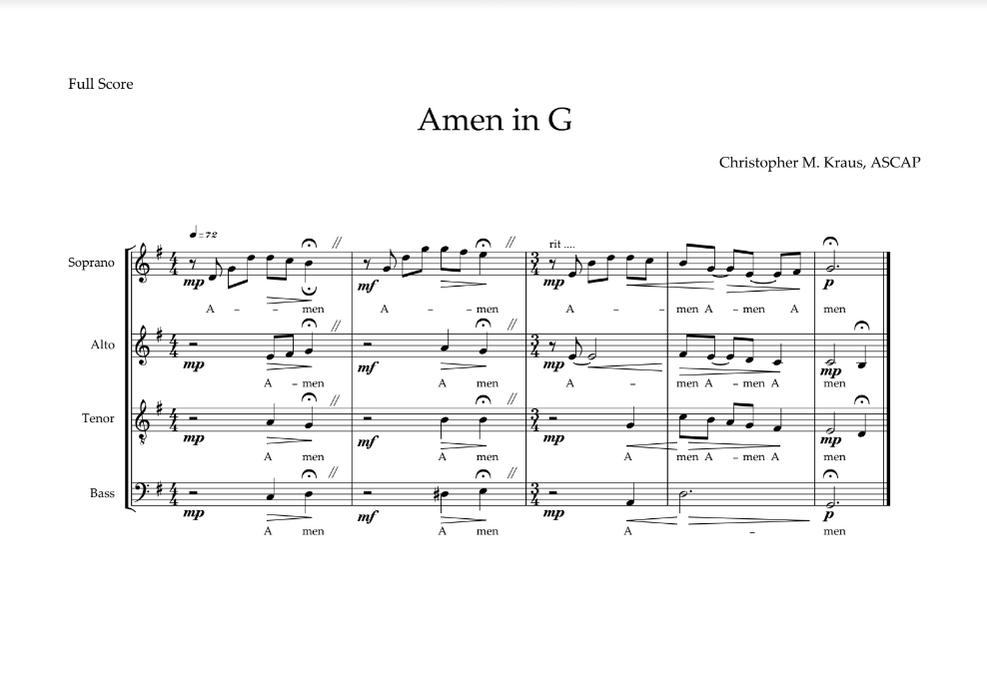 Cover of Amen in G
